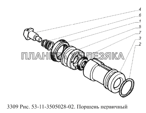 Поршень первичный ГАЗ-3309 (Евро 2)